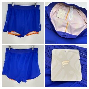 Fabletics NWT Perforated Run 5" Shorts Womens XL Lined Blue‎ Active Gym $65